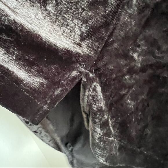 Vintage DKNY Black Crushed Velvet Velour Long Sleeve Popover Shirt Y2K 90s Large - Picture 8 of 9
